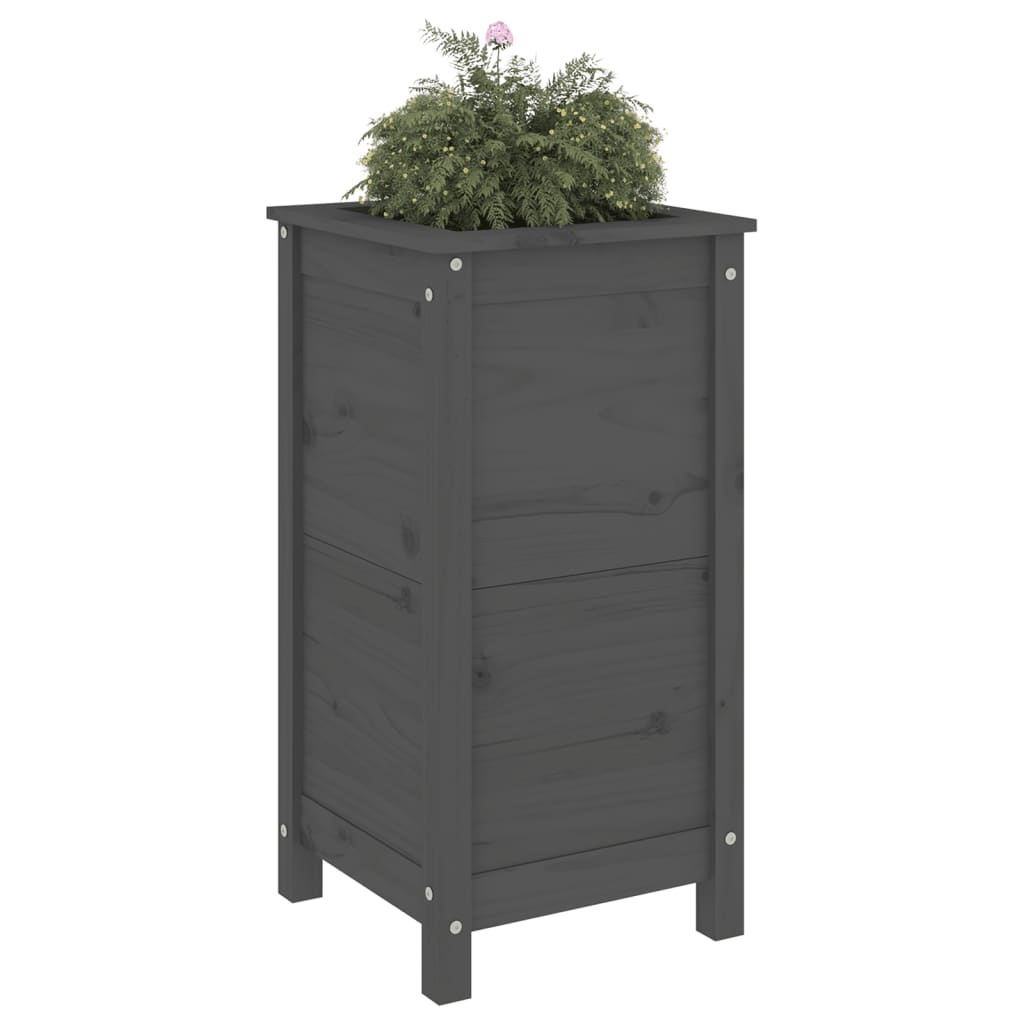 vidaXL Jardinieră de grădină, gri, 40x40x78 cm, lemn masiv pin vidaXL Jardinieră de grădină, gri, 40x40x78 cm, lemn masiv pin