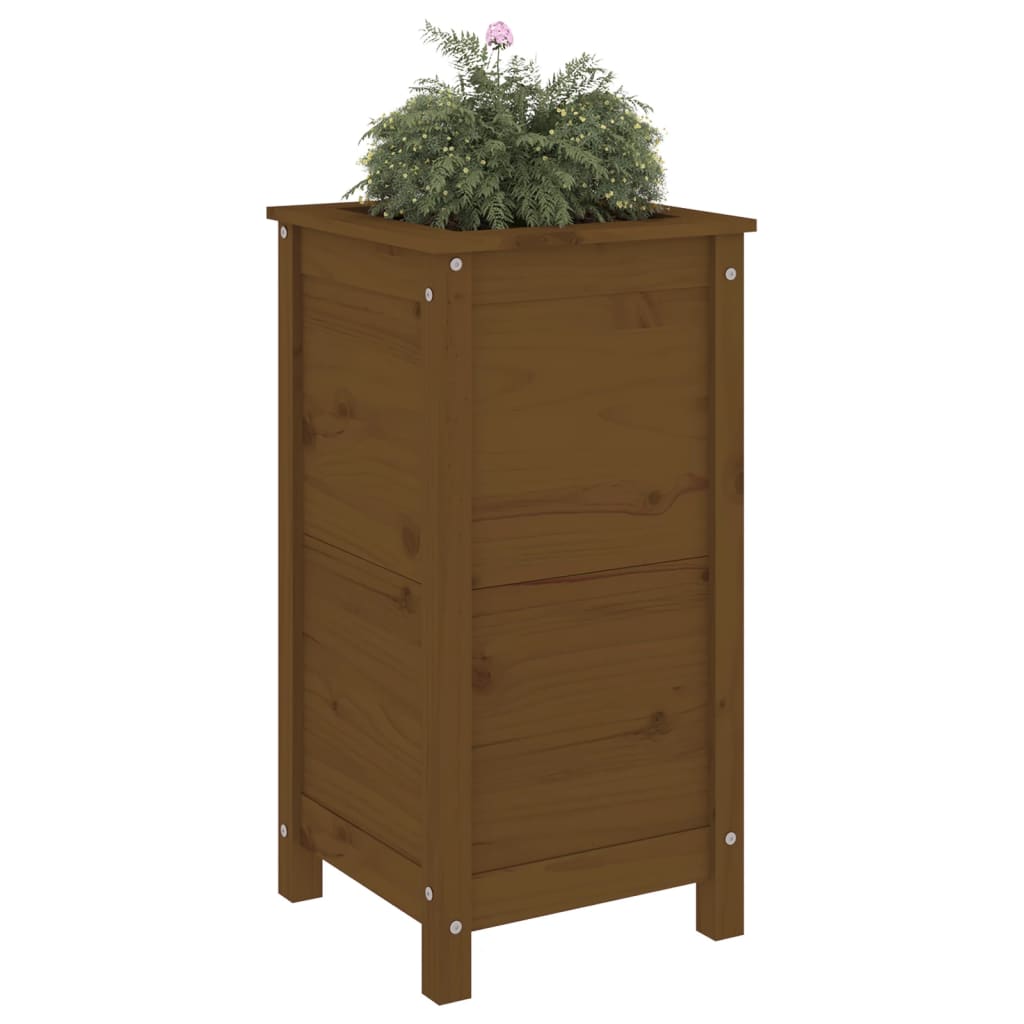 vidaXL Jardinieră de grădină, maro miere, 40x40x78 cm, lemn masiv pin vidaXL Jardinieră de grădină, maro miere, 40x40x78 cm, lemn masiv pin