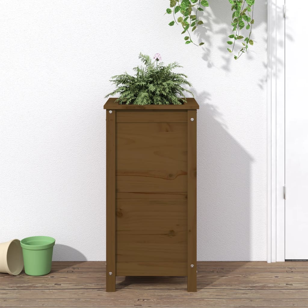 vidaXL Jardinieră de grădină, maro miere, 40x40x78 cm, lemn masiv pin vidaXL Jardinieră de grădină, maro miere, 40x40x78 cm, lemn masiv pin