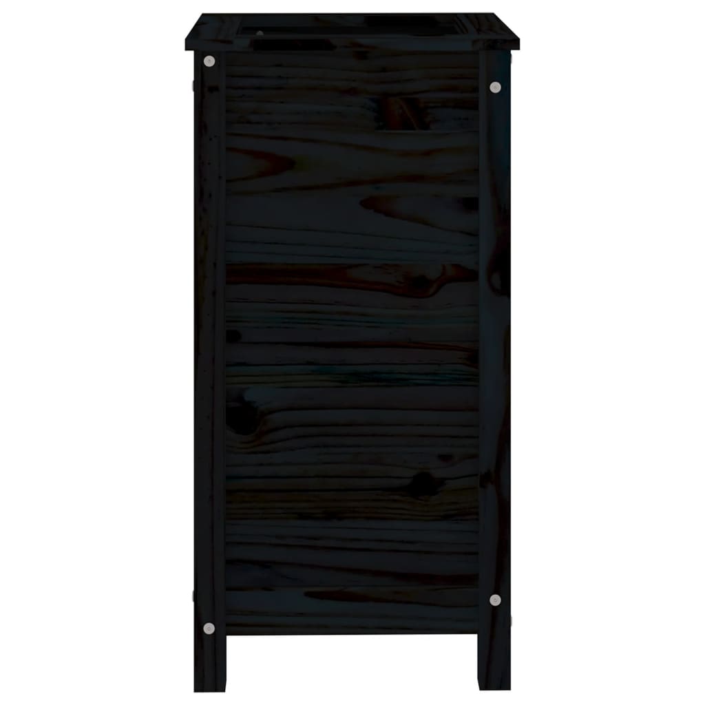 vidaXL Jardinieră de grădină, negru, 40x40x78 cm, lemn masiv de pin