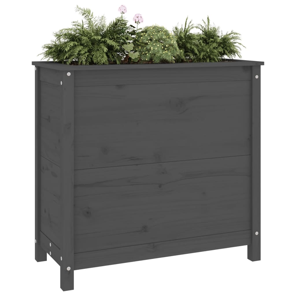vidaXL Jardinieră de grădină, gri, 82,5x40x78 cm, lemn masiv de pin