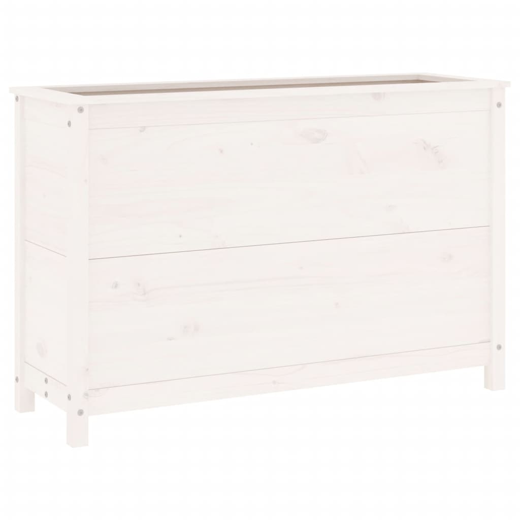 vidaXL Strat înălțat de grădină, alb, 119,5x40x78 cm, lemn masiv pin vidaXL Strat înălțat de grădină, alb, 119,5x40x78 cm, lemn masiv pin