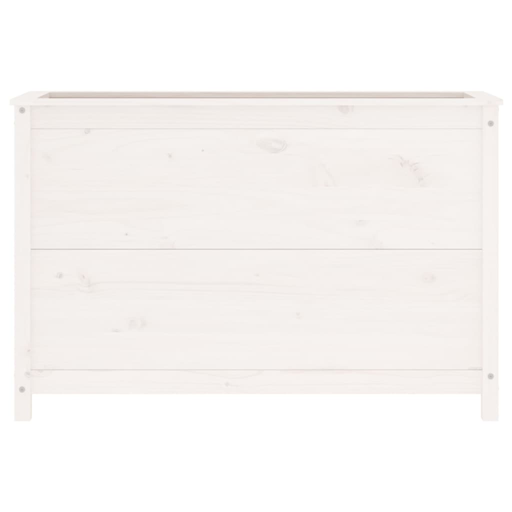 vidaXL Strat înălțat de grădină, alb, 119,5x40x78 cm, lemn masiv pin vidaXL Strat înălțat de grădină, alb, 119,5x40x78 cm, lemn masiv pin