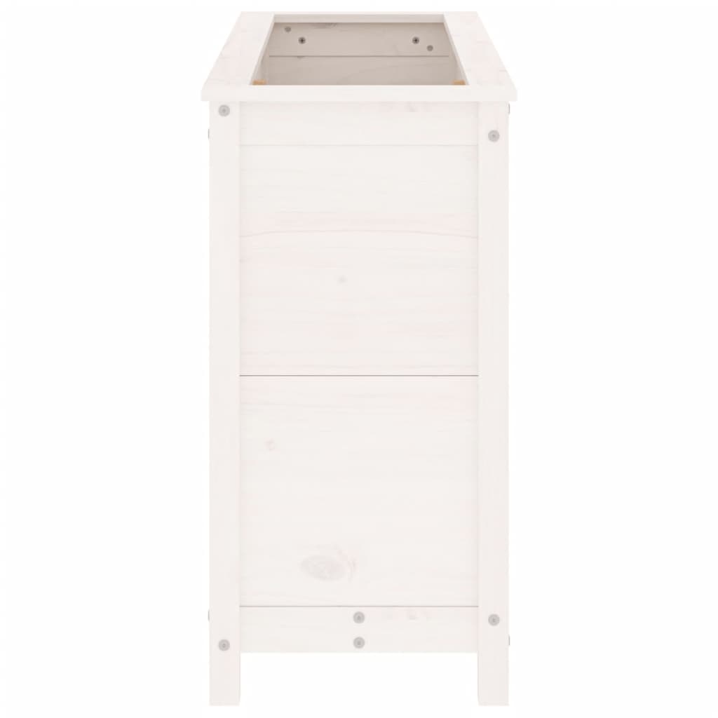 vidaXL Strat înălțat de grădină, alb, 119,5x40x78 cm, lemn masiv pin vidaXL Strat înălțat de grădină, alb, 119,5x40x78 cm, lemn masiv pin