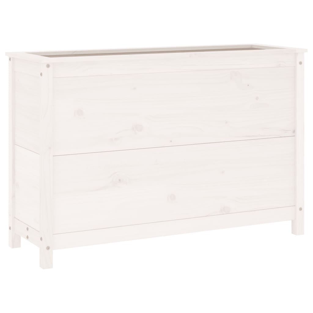 vidaXL Strat înălțat de grădină, alb, 119,5x40x78 cm, lemn masiv pin vidaXL Strat înălțat de grădină, alb, 119,5x40x78 cm, lemn masiv pin