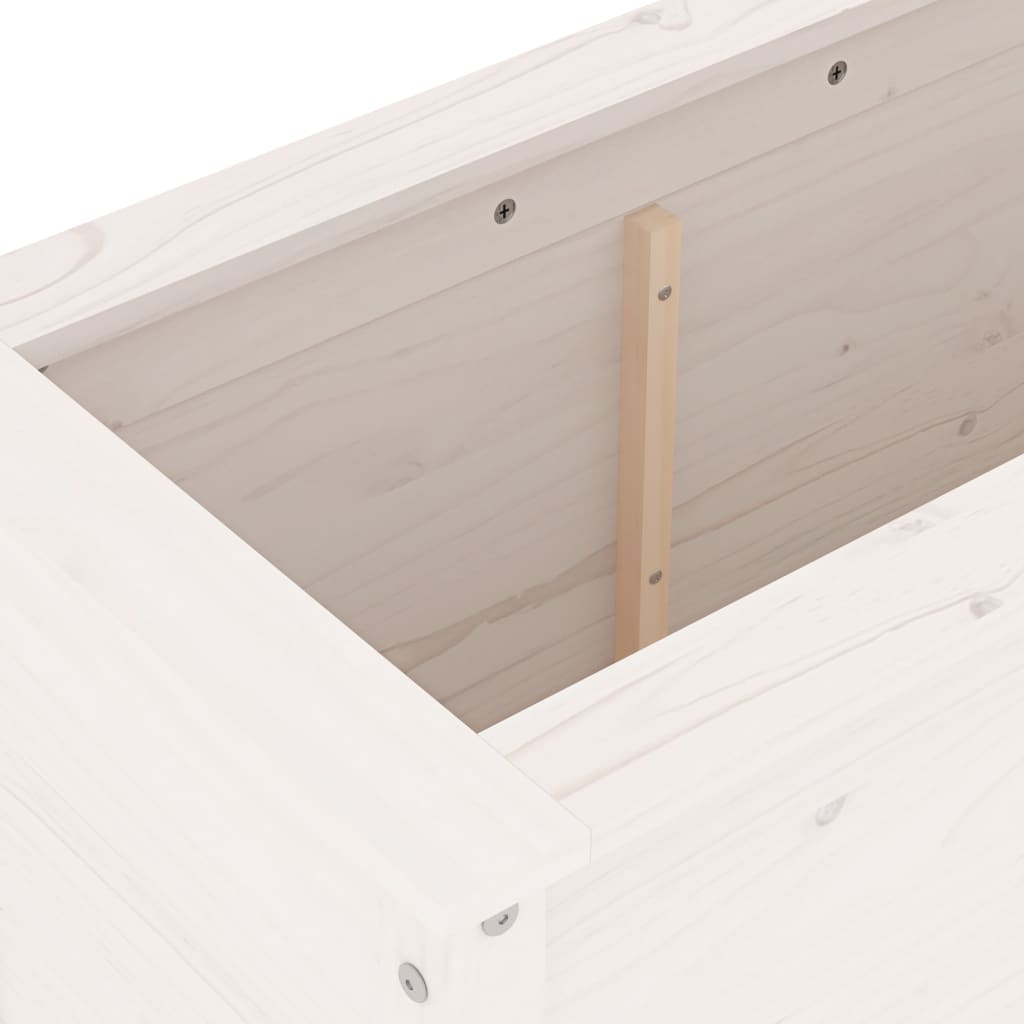 vidaXL Strat înălțat de grădină, alb, 119,5x40x78 cm, lemn masiv pin vidaXL Strat înălțat de grădină, alb, 119,5x40x78 cm, lemn masiv pin