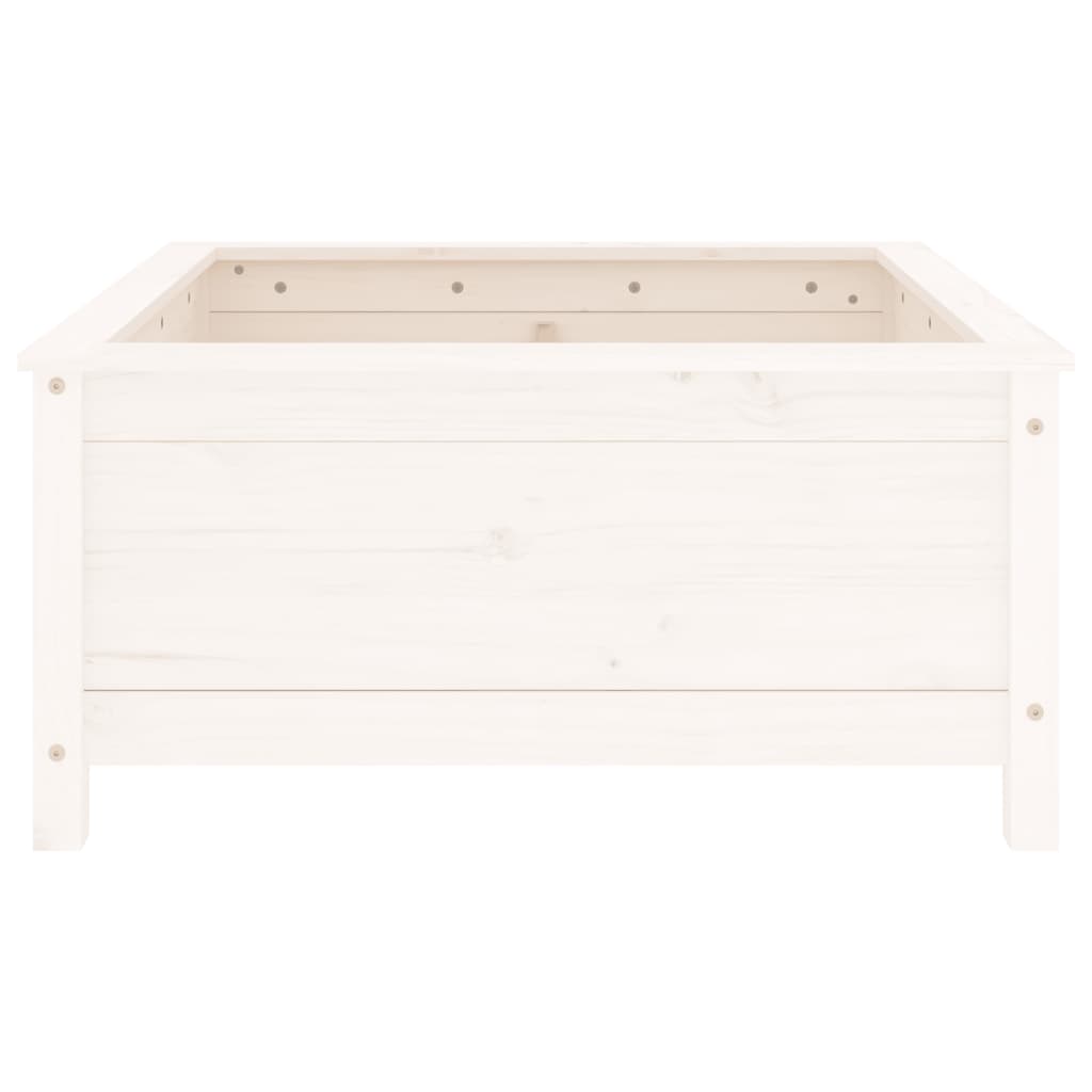 vidaXL Jardinieră de grădină, alb, 82,5x82,5x39 cm, lemn masiv de pin vidaXL Jardinieră de grădină, alb, 82,5x82,5x39 cm, lemn masiv de pin