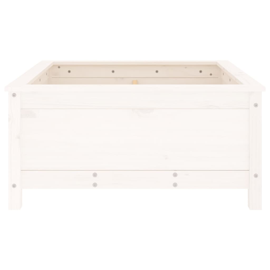 vidaXL Jardinieră de grădină, alb, 82,5x82,5x39 cm, lemn masiv de pin vidaXL Jardinieră de grădină, alb, 82,5x82,5x39 cm, lemn masiv de pin