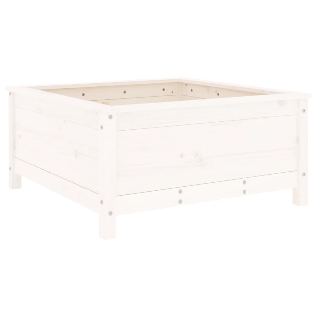 vidaXL Jardinieră de grădină, alb, 82,5x82,5x39 cm, lemn masiv de pin vidaXL Jardinieră de grădină, alb, 82,5x82,5x39 cm, lemn masiv de pin