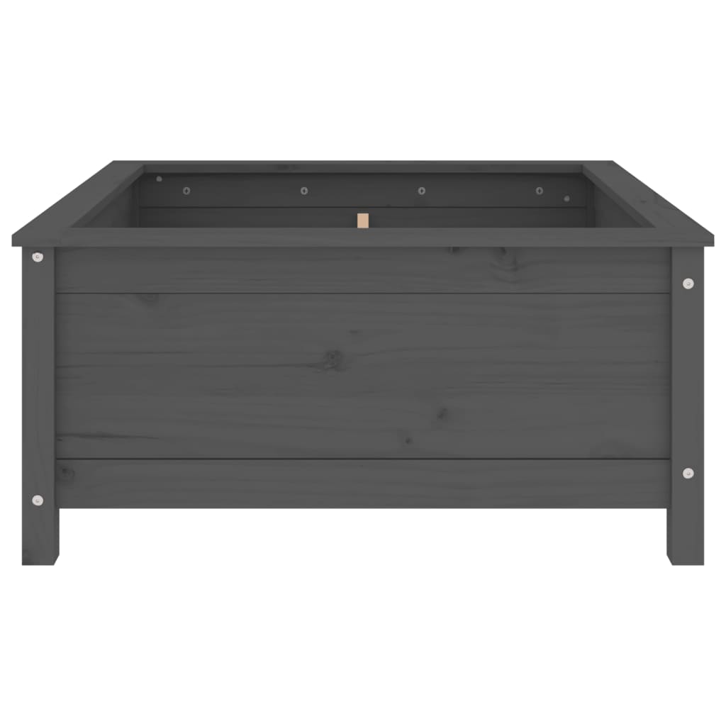 vidaXL Jardinieră de grădină, gri, 82,5x82,5x39 cm, lemn masiv pin