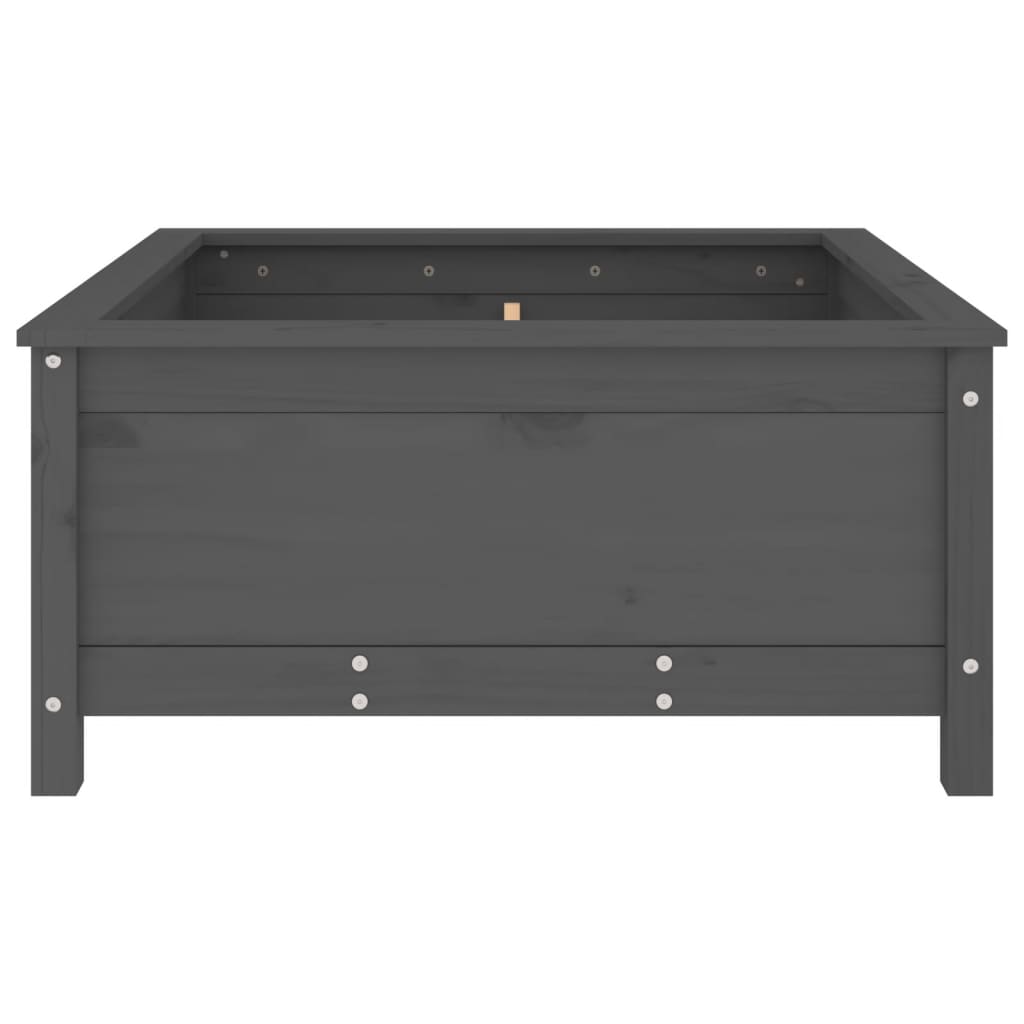 vidaXL Jardinieră de grădină, gri, 82,5x82,5x39 cm, lemn masiv pin