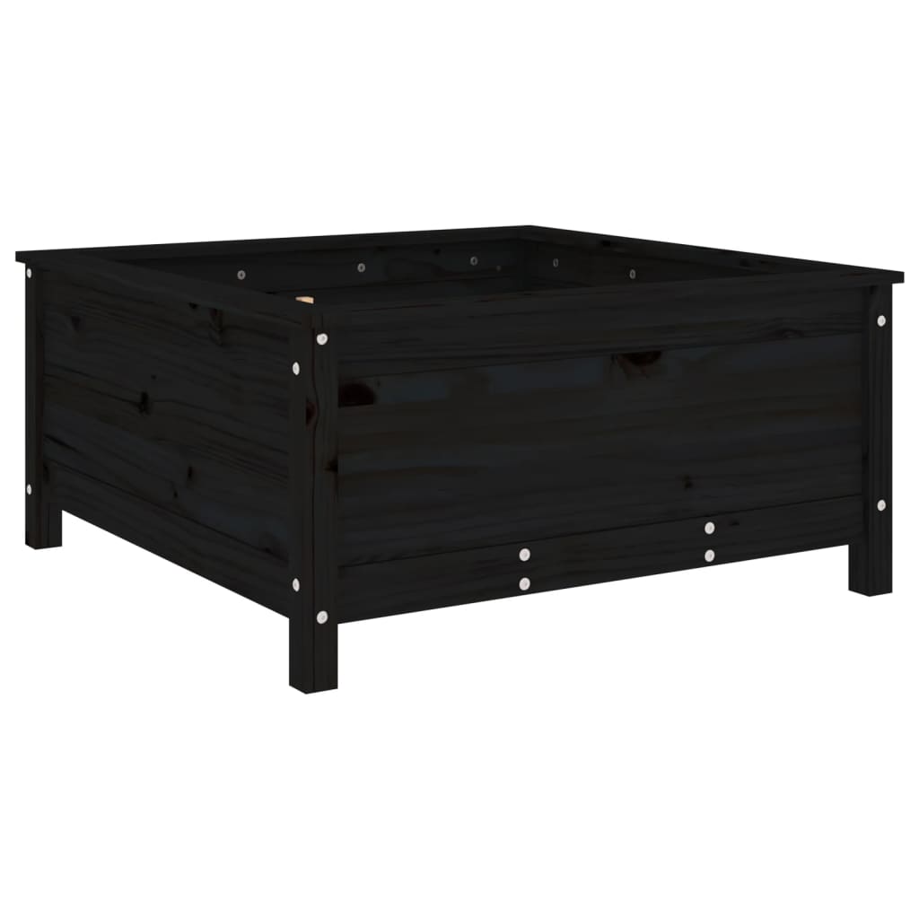 vidaXL Jardinieră de grădină, negru, 82,5x82,5x39 cm lemn masiv de pin