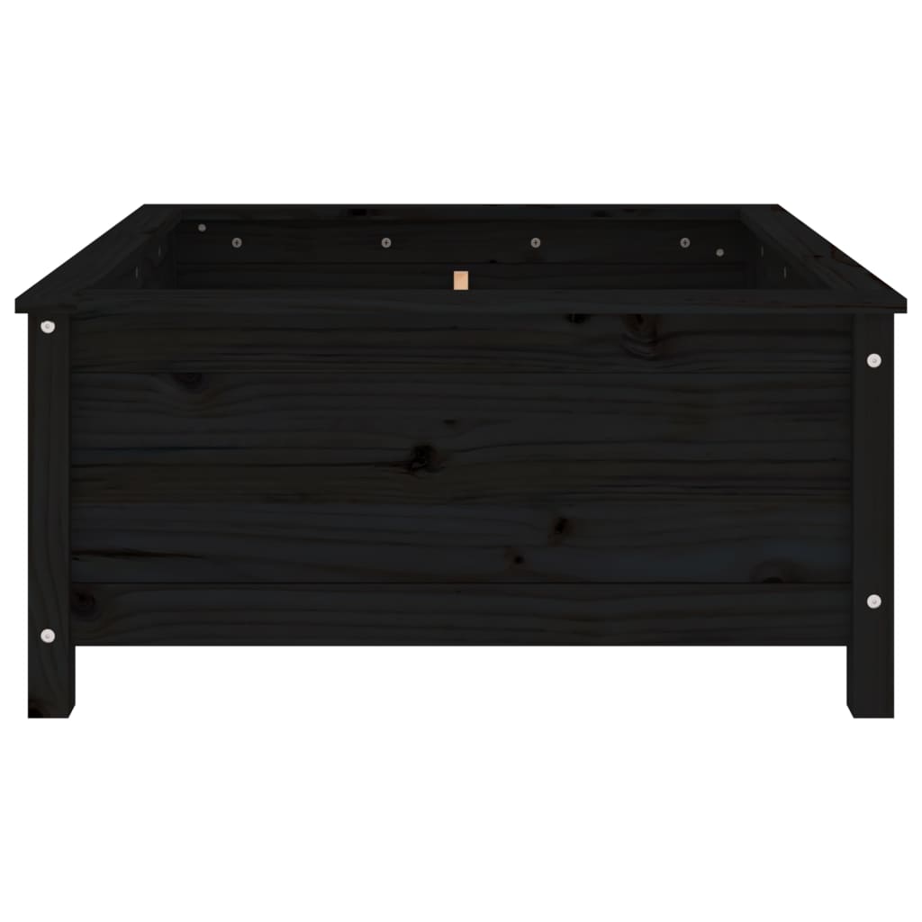 vidaXL Jardinieră de grădină, negru, 82,5x82,5x39 cm lemn masiv de pin