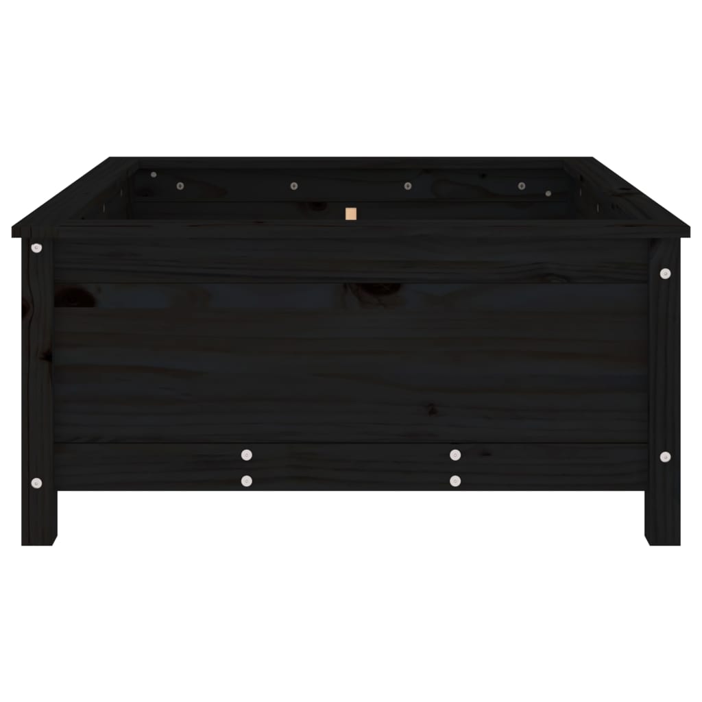 vidaXL Jardinieră de grădină, negru, 82,5x82,5x39 cm lemn masiv de pin
