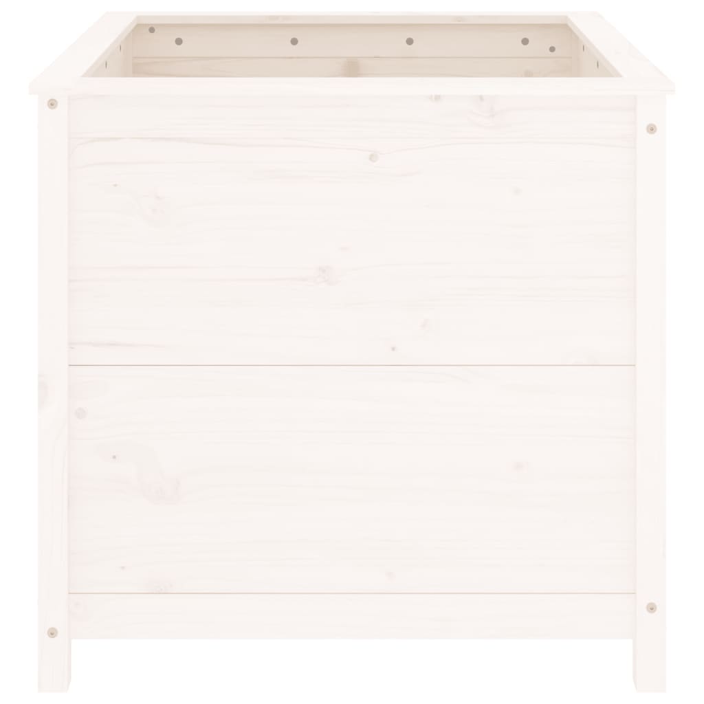 vidaXL Jardinieră de grădină, alb, 82,5x82,5x78 cm, lemn masiv de pin vidaXL Jardinieră de grădină, alb, 82,5x82,5x78 cm, lemn masiv de pin