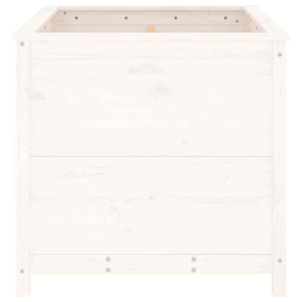 vidaXL Jardinieră de grădină, alb, 82,5x82,5x78 cm, lemn masiv de pin vidaXL Jardinieră de grădină, alb, 82,5x82,5x78 cm, lemn masiv de pin