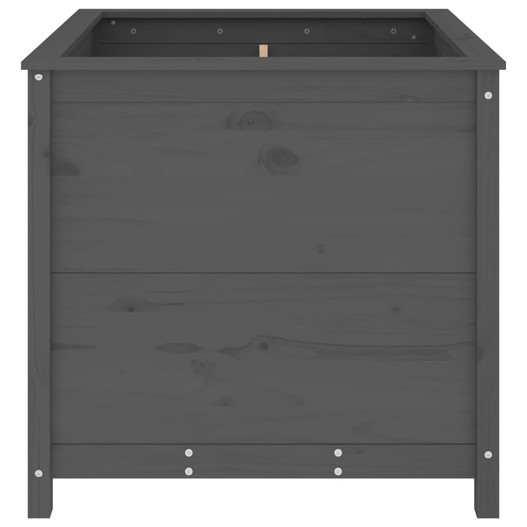 vidaXL Jardinieră de grădină, gri, 82,5x82,5x78 cm, lemn masiv de pin