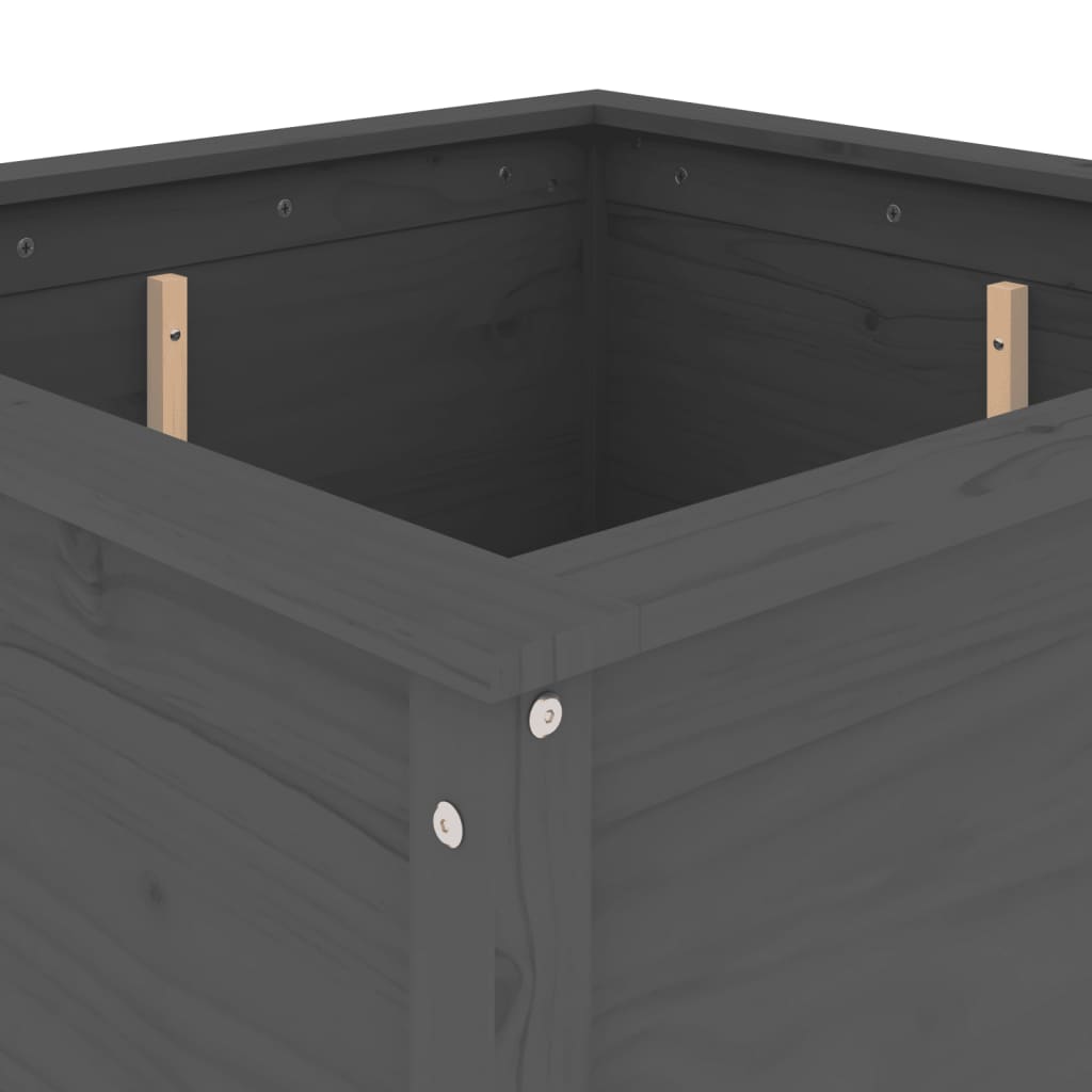 vidaXL Jardinieră de grădină, gri, 82,5x82,5x78 cm, lemn masiv de pin