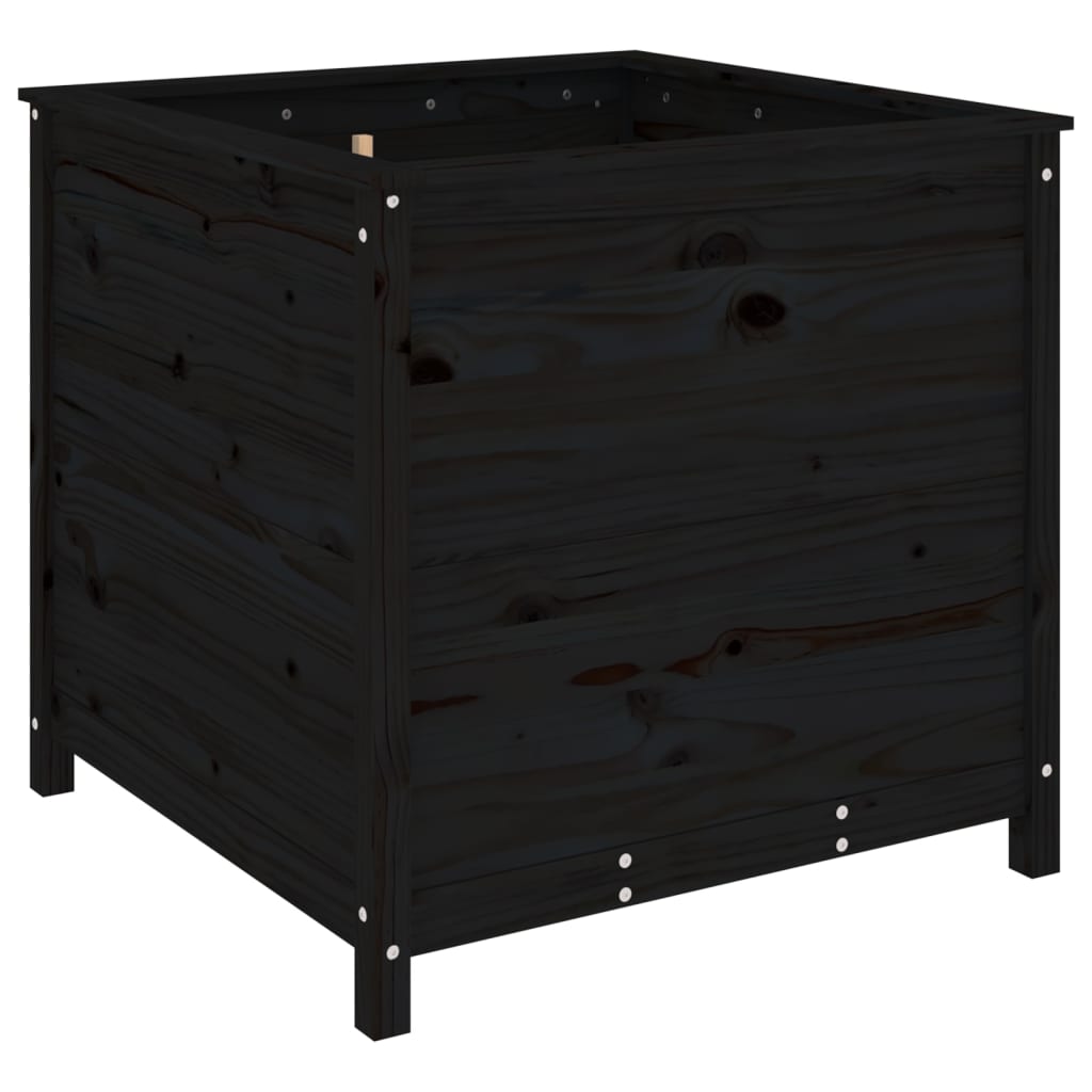vidaXL Jardinieră de grădină, negru, 82,5x82,5x78 cm lemn masiv de pin