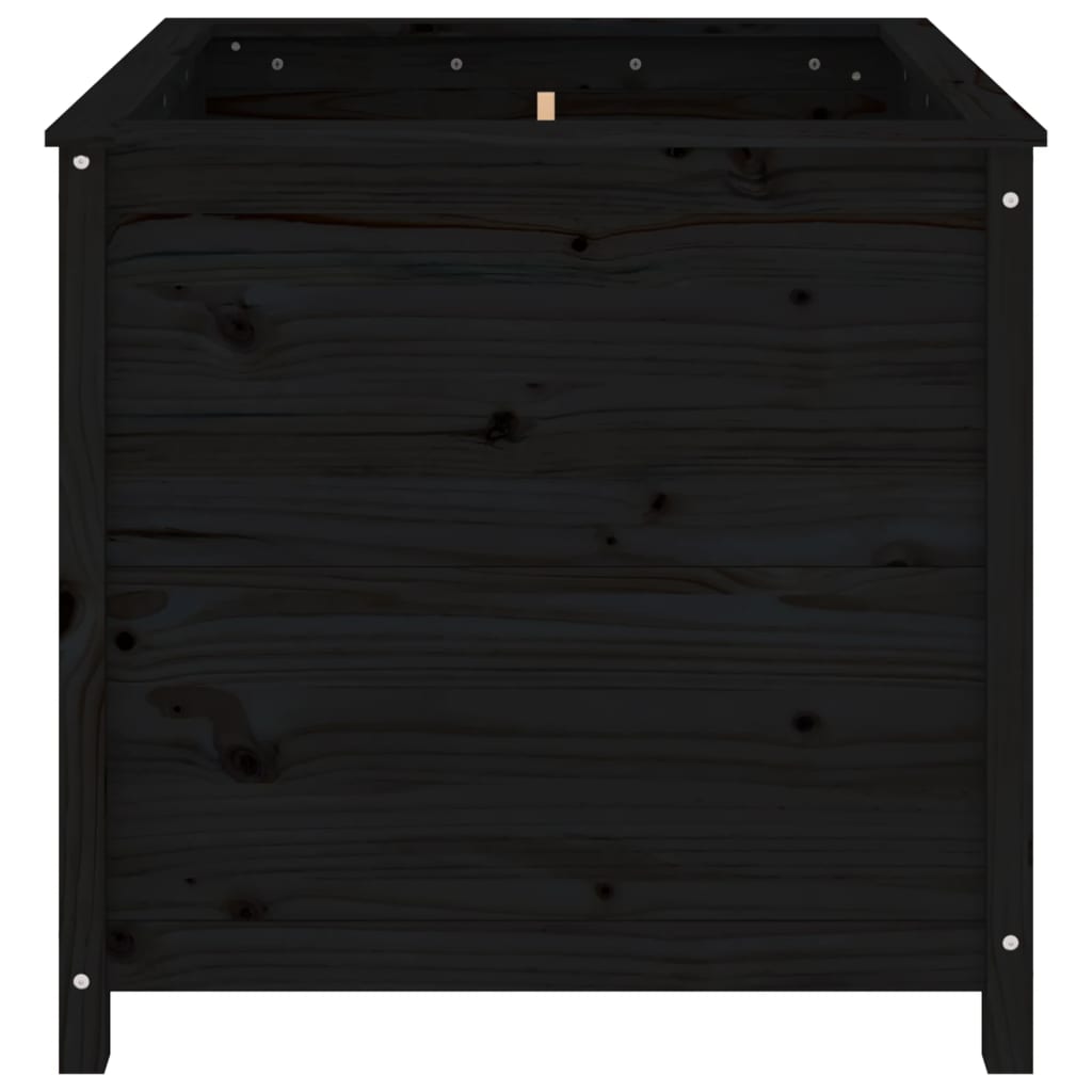 vidaXL Jardinieră de grădină, negru, 82,5x82,5x78 cm lemn masiv de pin
