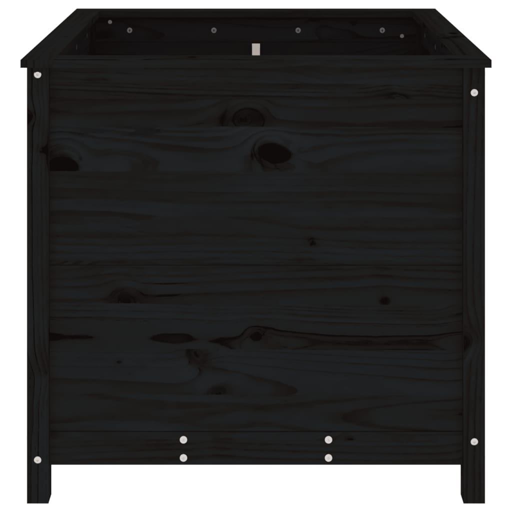 vidaXL Jardinieră de grădină, negru, 82,5x82,5x78 cm lemn masiv de pin