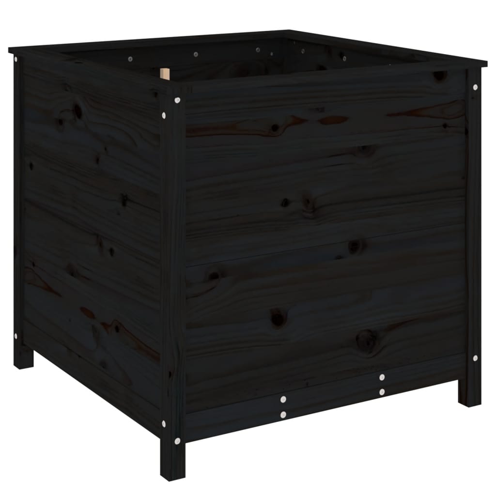 vidaXL Jardinieră de grădină, negru, 82,5x82,5x78 cm lemn masiv de pin
