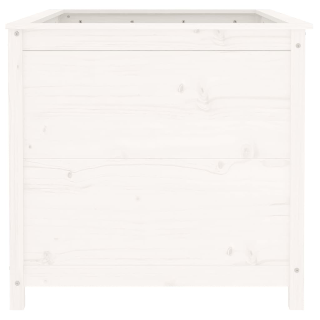vidaXL Strat înălțat de grădină, alb, 119,5x82,5x78 cm, lemn masiv pin vidaXL Strat înălțat de grădină, alb, 119,5x82,5x78 cm, lemn masiv pin