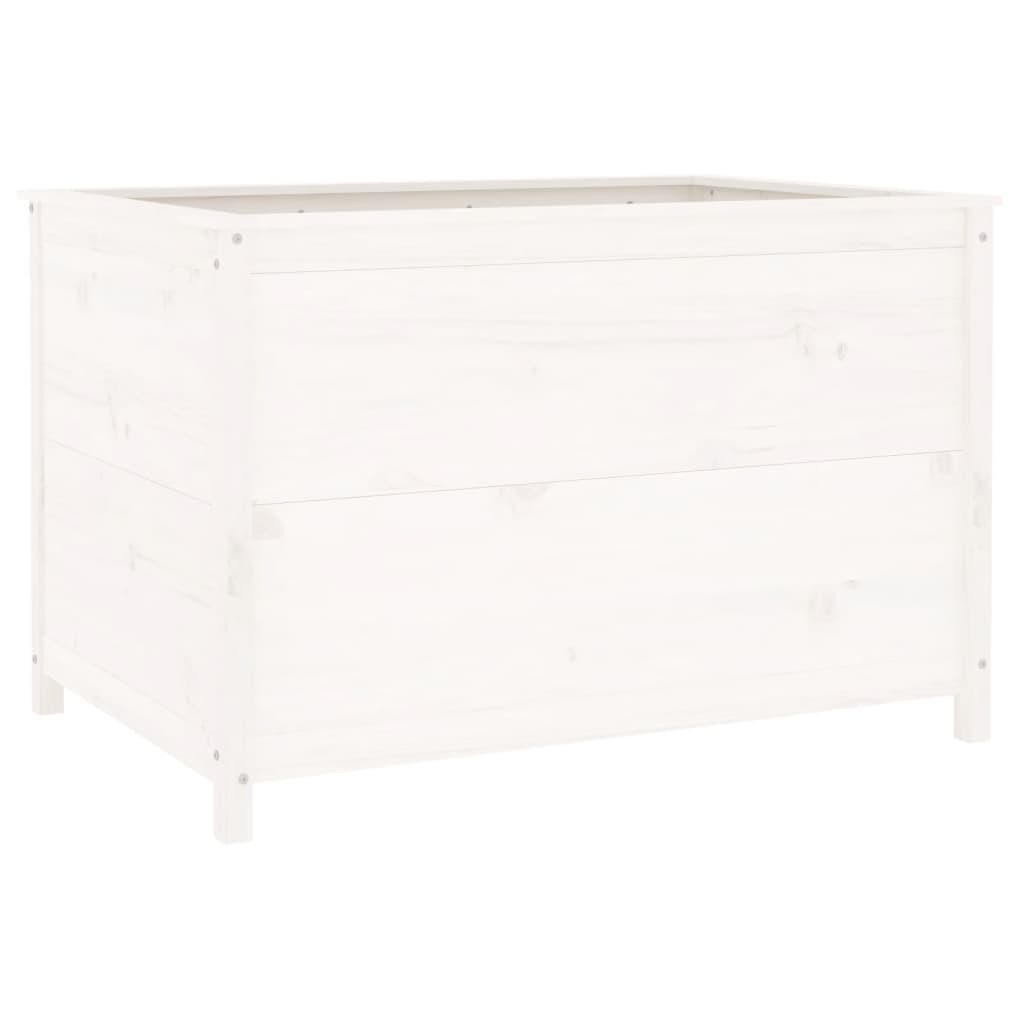 vidaXL Strat înălțat de grădină, alb, 119,5x82,5x78 cm, lemn masiv pin vidaXL Strat înălțat de grădină, alb, 119,5x82,5x78 cm, lemn masiv pin