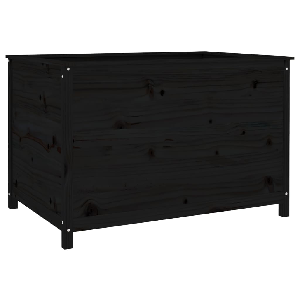 vidaXL Strat înălțat de grădină negru 119,5x82,5x78 cm lemn masiv pin