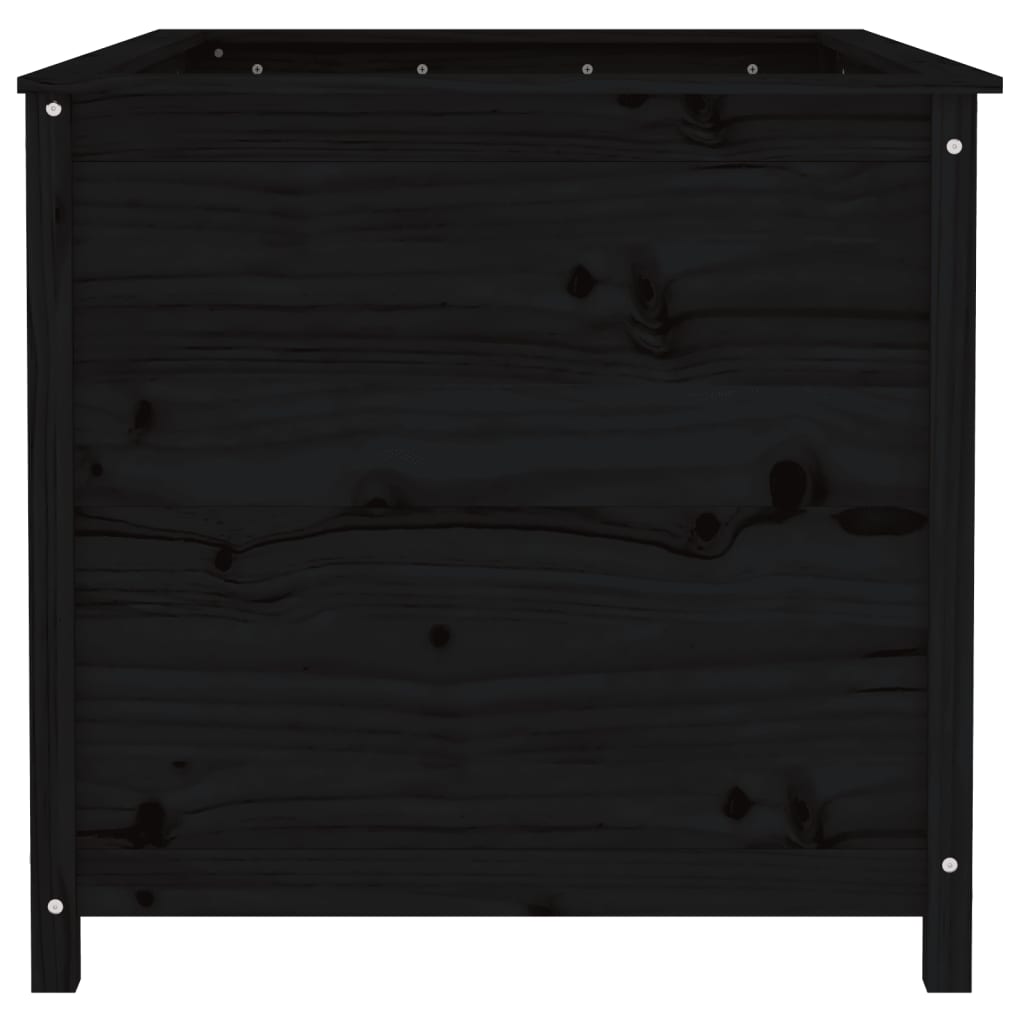 vidaXL Strat înălțat de grădină negru 119,5x82,5x78 cm lemn masiv pin