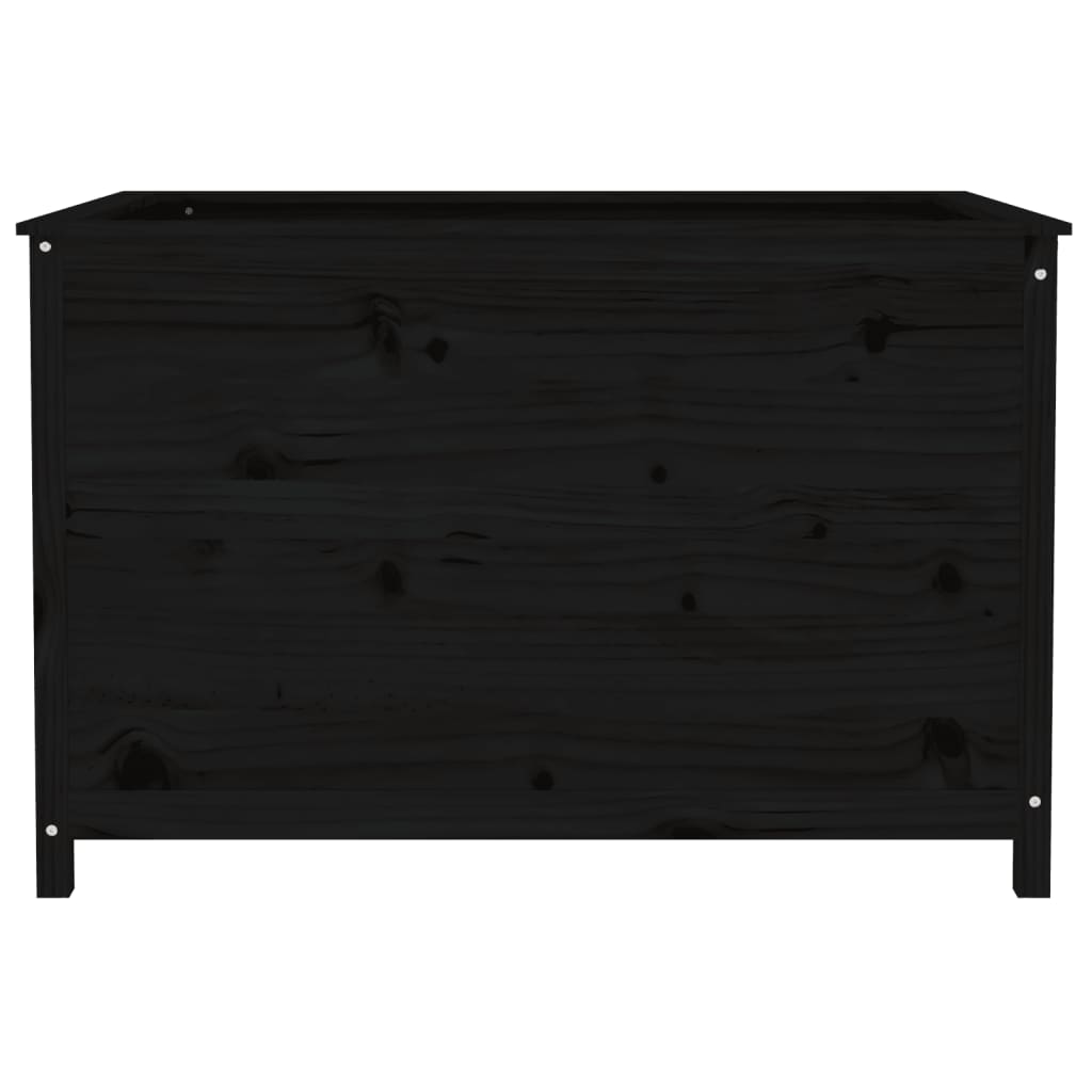 vidaXL Strat înălțat de grădină negru 119,5x82,5x78 cm lemn masiv pin