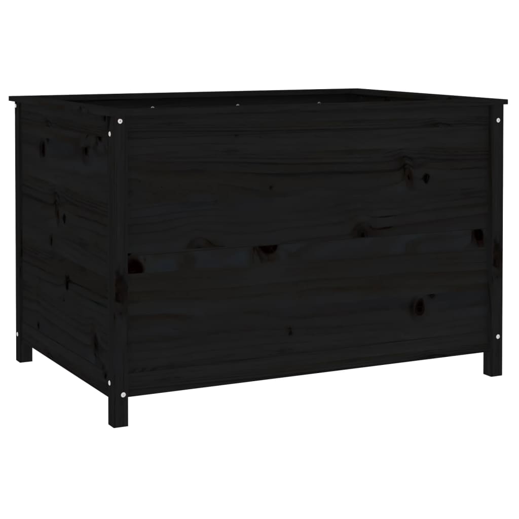 vidaXL Strat înălțat de grădină negru 119,5x82,5x78 cm lemn masiv pin