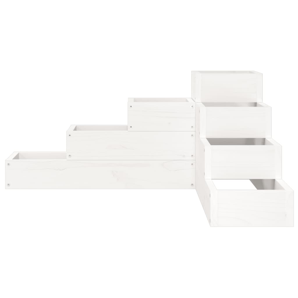 vidaXL Jardinieră grădină 4 niveluri, alb 80,5x79x36 cm lemn masiv pin vidaXL Jardinieră grădină 4 niveluri, alb 80,5x79x36 cm lemn masiv pin