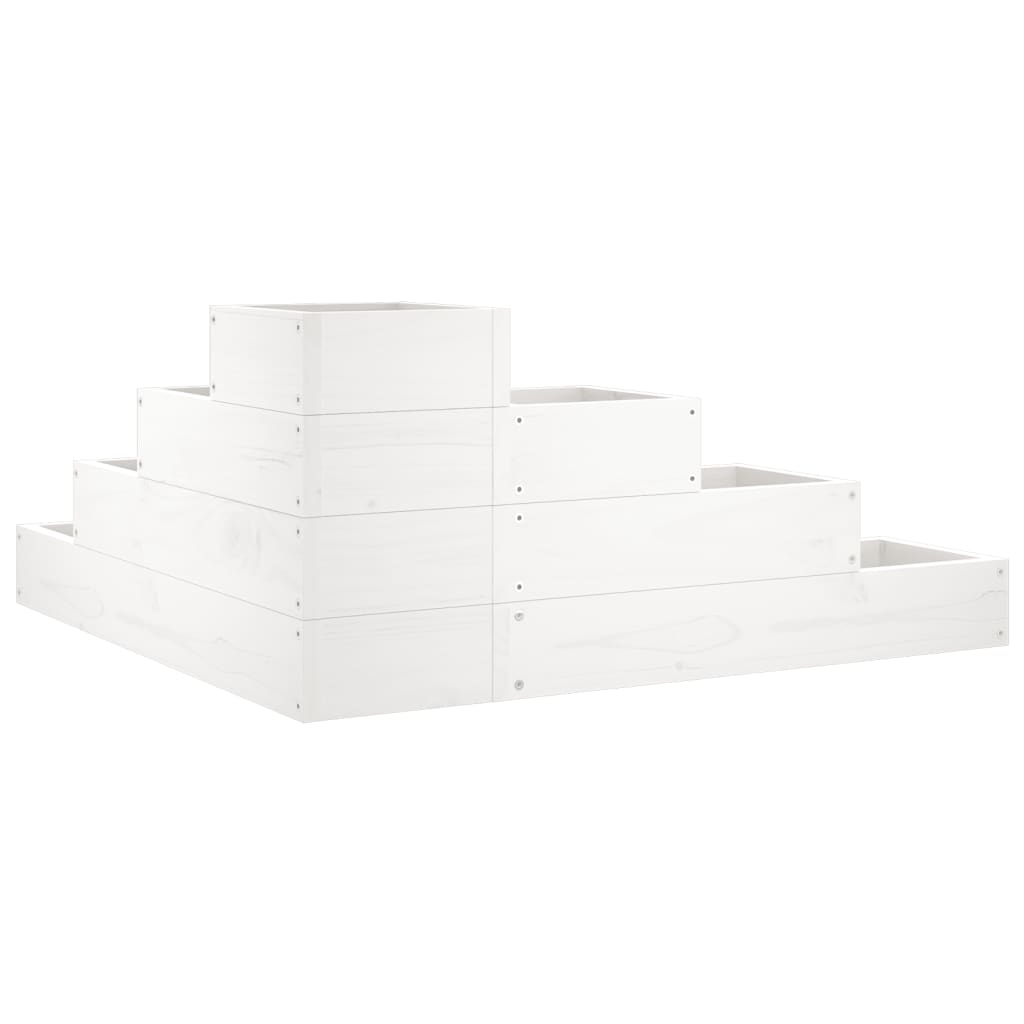 vidaXL Jardinieră grădină 4 niveluri, alb 80,5x79x36 cm lemn masiv pin vidaXL Jardinieră grădină 4 niveluri, alb 80,5x79x36 cm lemn masiv pin