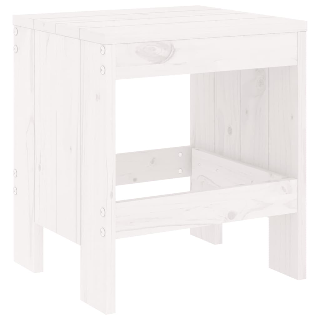 vidaXL Taburete de grădină, 2 buc., alb, 40x36x45 cm, lemn masiv pin vidaXL Taburete de grădină, 2 buc., alb, 40x36x45 cm, lemn masiv pin