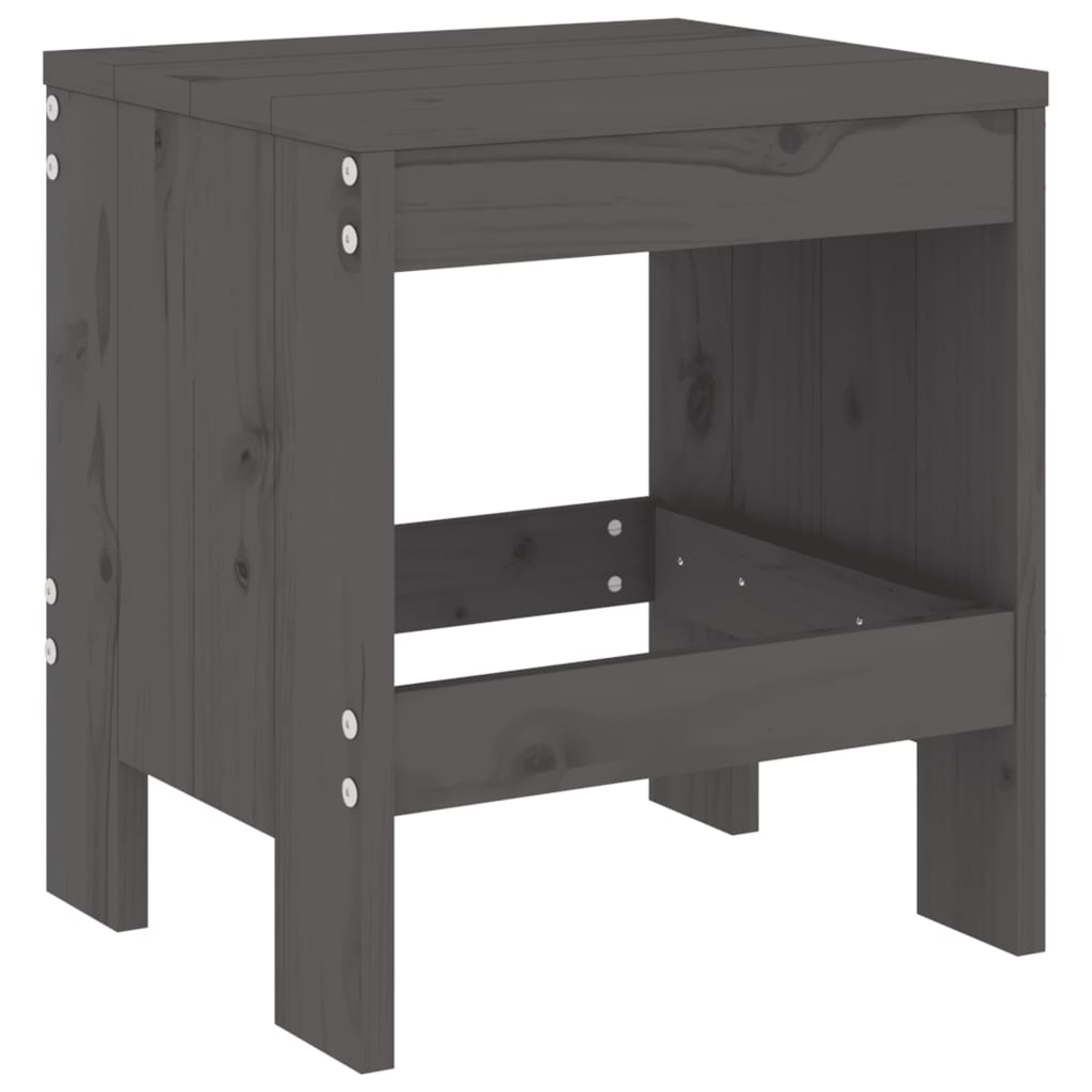 vidaXL Taburete de grădină, 2 buc., gri, 40x36x45 cm, lemn masiv pin vidaXL Taburete de grădină, 2 buc., gri, 40x36x45 cm, lemn masiv pin