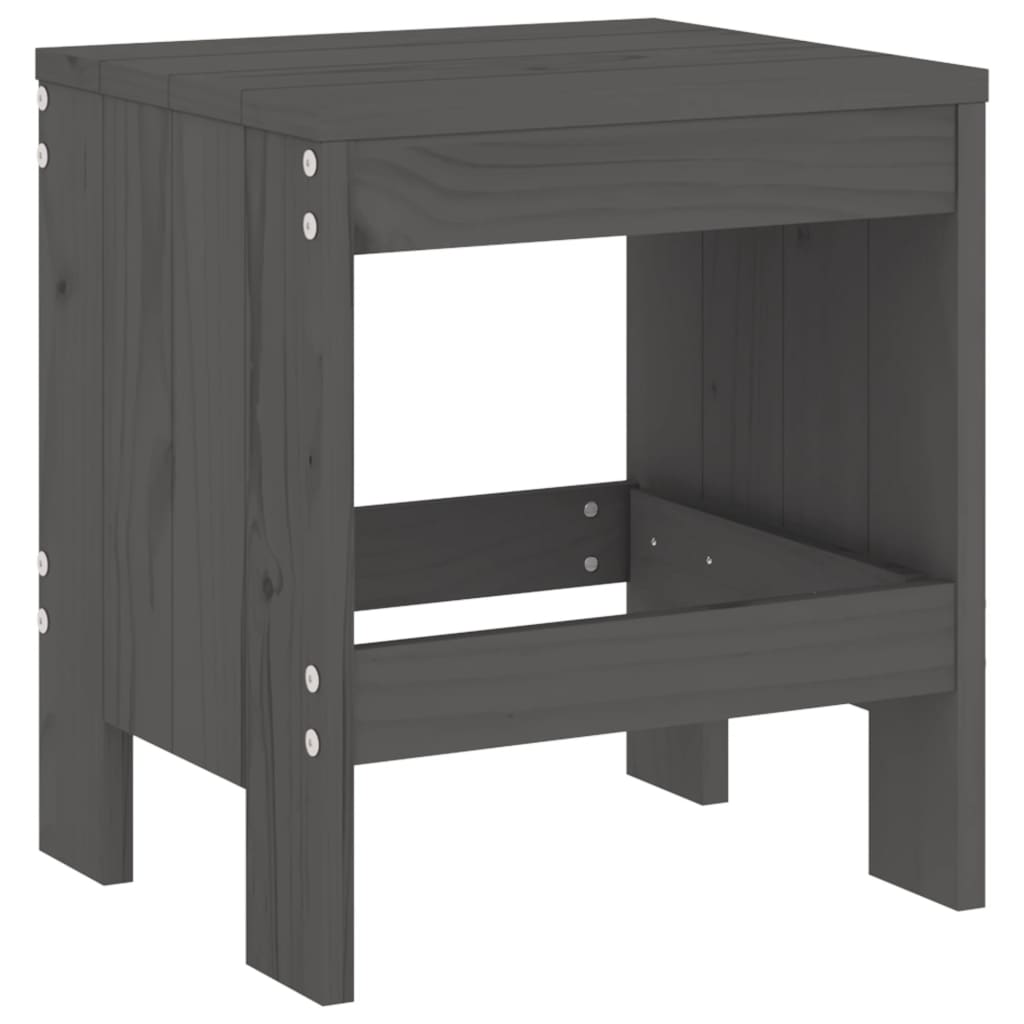vidaXL Taburete de grădină, 2 buc., gri, 40x36x45 cm, lemn masiv pin vidaXL Taburete de grădină, 2 buc., gri, 40x36x45 cm, lemn masiv pin