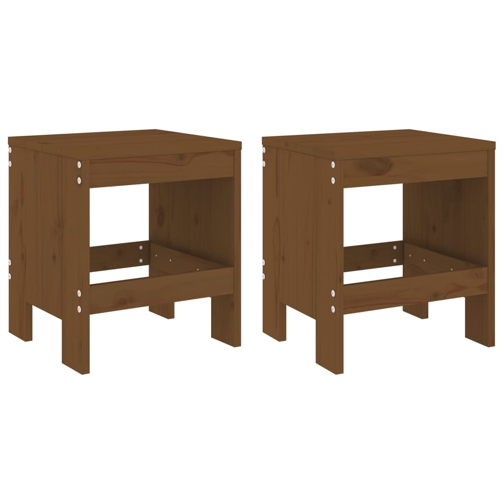 vidaXL Taburete grădină 2 buc. maro miere 40x36x45 cm lemn masiv pin vidaXL Taburete grădină 2 buc. maro miere 40x36x45 cm lemn masiv pin