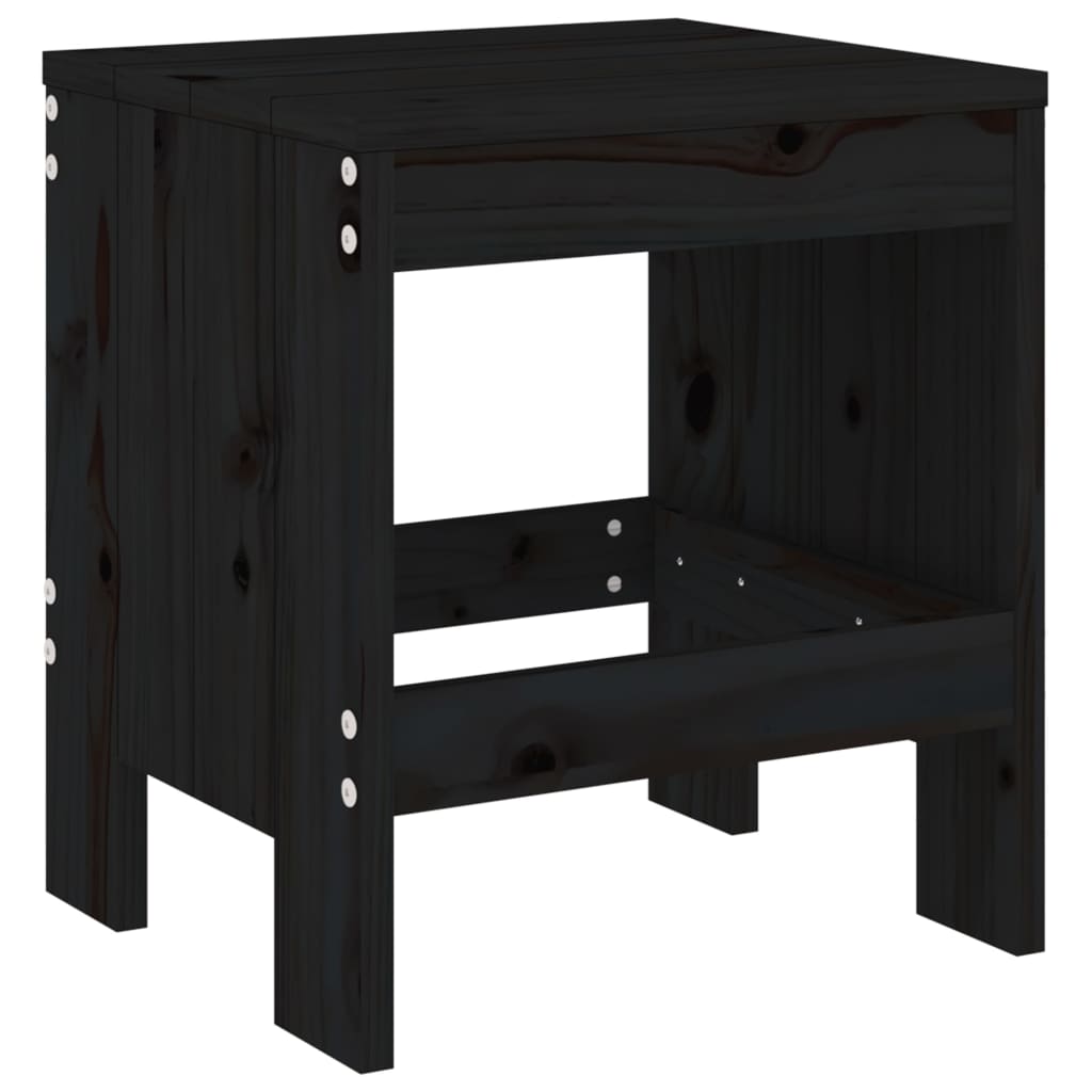 vidaXL Taburete de grădină, 2 buc., negru, 40x36x45 cm, lemn masiv pin vidaXL Taburete de grădină, 2 buc., negru, 40x36x45 cm, lemn masiv pin