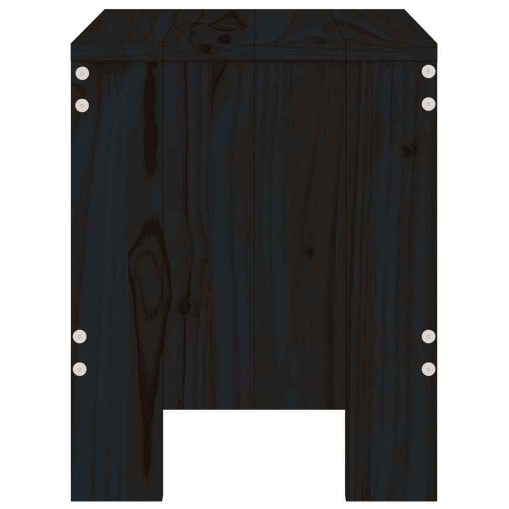 vidaXL Taburete de grădină, 2 buc., negru, 40x36x45 cm, lemn masiv pin vidaXL Taburete de grădină, 2 buc., negru, 40x36x45 cm, lemn masiv pin