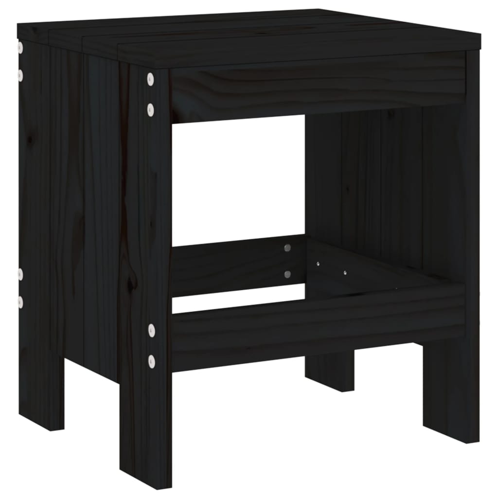 vidaXL Taburete de grădină, 2 buc., negru, 40x36x45 cm, lemn masiv pin vidaXL Taburete de grădină, 2 buc., negru, 40x36x45 cm, lemn masiv pin
