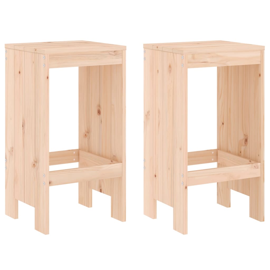 vidaXL Taburete de bar, 2 buc., 40x36x75 cm, lemn masiv de pin