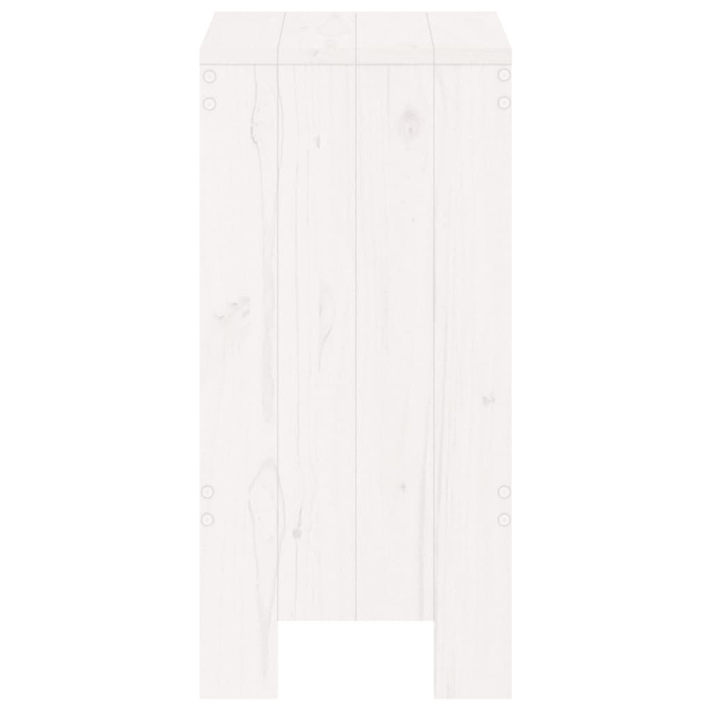 vidaXL Taburete de bar, 2 buc., alb, 40x36x75 cm, lemn masiv de pin