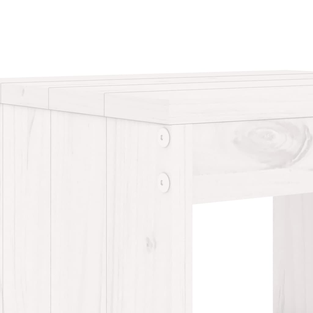 vidaXL Taburete de bar, 2 buc., alb, 40x36x75 cm, lemn masiv de pin