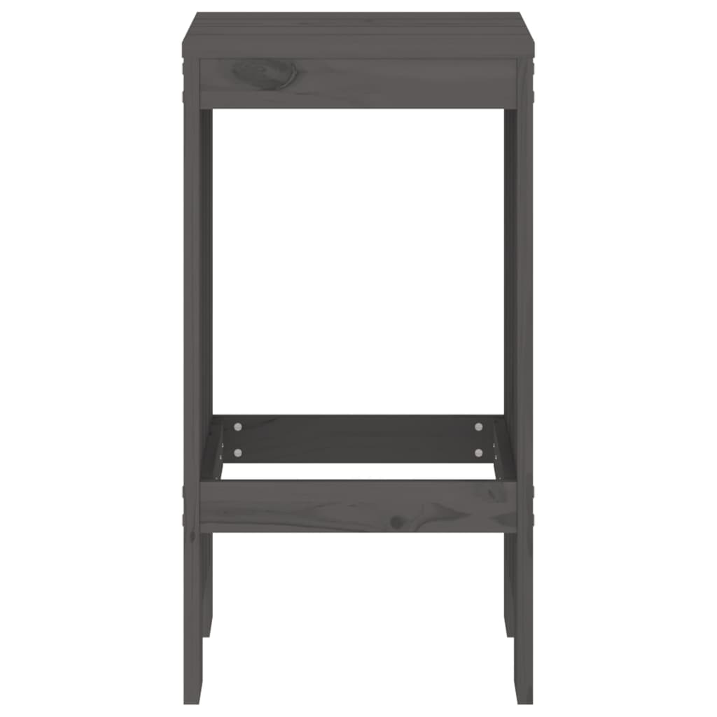 vidaXL Taburete de bar, 2 buc., gri, 40x36x75 cm, lemn masiv de pin