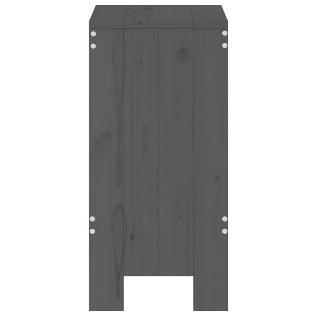 vidaXL Taburete de bar, 2 buc., gri, 40x36x75 cm, lemn masiv de pin