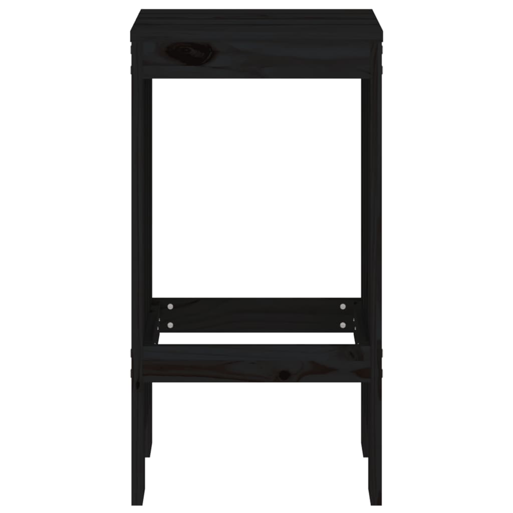 vidaXL Taburete de bar, 2 buc., negru, 40x36x75 cm, lemn masiv de pin