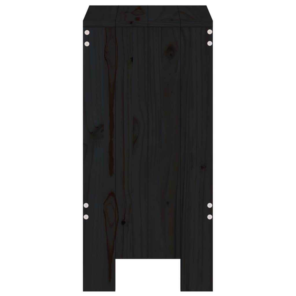 vidaXL Taburete de bar, 2 buc., negru, 40x36x75 cm, lemn masiv de pin