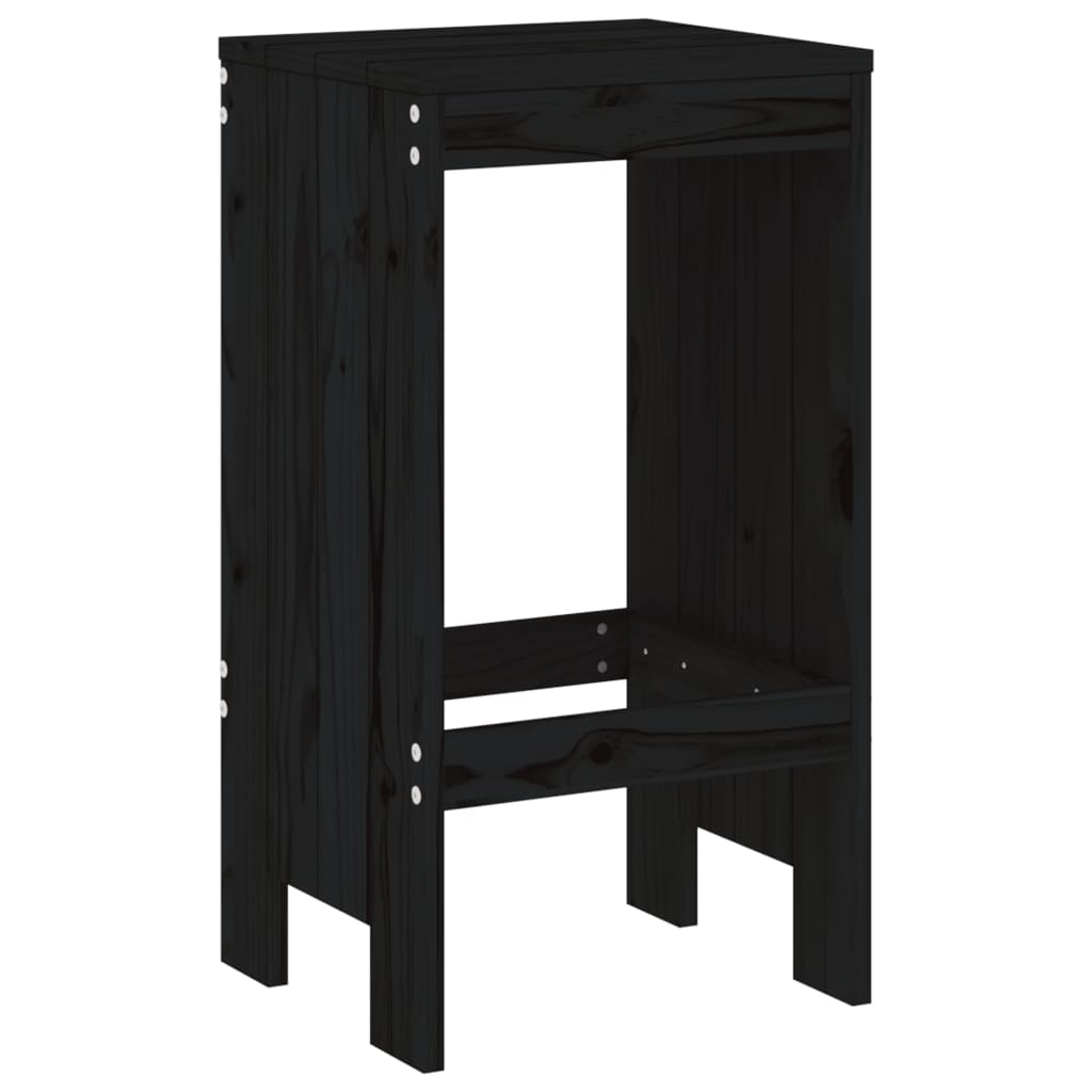 vidaXL Taburete de bar, 2 buc., negru, 40x36x75 cm, lemn masiv de pin