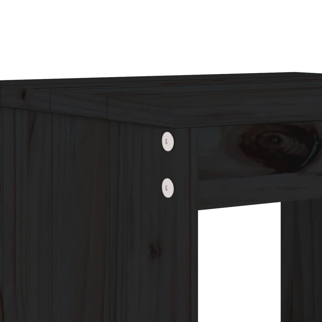 vidaXL Taburete de bar, 2 buc., negru, 40x36x75 cm, lemn masiv de pin